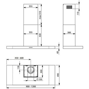 Вытяжка Falmec PLANE BLACK NRS 90 (PLUS) фото 4 в Краснодаре