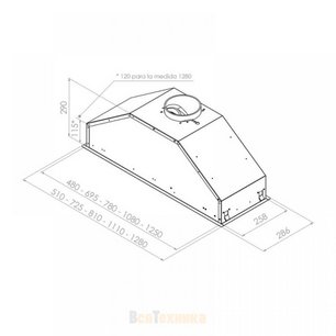 Встраиваемая вытяжка Pando GTI/725 NE V.850 SEC фото 3 в Краснодаре