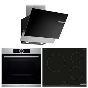 Bosch (варочная панель PUC631BB5E + духовой шкаф HBG 634BS1 + вытяжка DWK66AJ60T) фото в Краснодаре Bosch (варочная панель PUC631BB5E + духовой шкаф HBG 634BS1 + вытяжка DWK66AJ60T) фото в Краснодаре