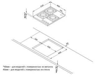 Газовая стеклянная варочная панель Кертинг HGG 4825 CTN фото 4 в Краснодаре Газовая стеклянная варочная панель Korting HGG 4825 CTN фото 4 в Краснодаре
