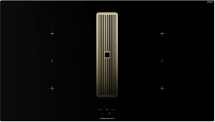 Индукционная варочная поверхность с вытяжкой Kuppersbusch KMI 9850.1 SR-E Gold фото в Краснодаре