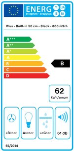 Встраиваемая вытяжка Falmec GRUPPO INCASSO PLUS 50 BK фото 4 в Краснодаре