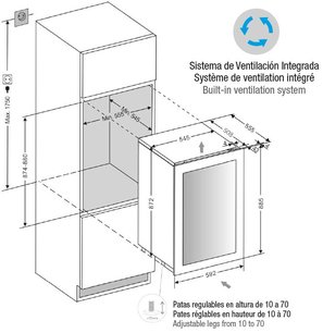 Встраиваемый винный шкаф Pando PVMAV 88-49XR фото 3 в Краснодаре