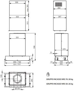 Встраиваемая вытяжка Falmec Gruppo Incasso 70 ix (800) (c системой NRS) ECP фото 3 в Краснодаре