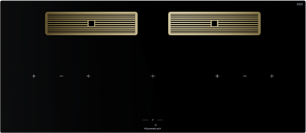 Индукционная варочная поверхность с вытяжкой Kuppersbusch KMI 12850.0 SR-E Gold фото в Краснодаре