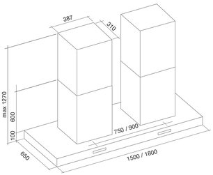 Вытяжка Фалмек Horizon isola 180 ix (2x800) фото 3 в Краснодаре Вытяжка Falmec Horizon isola 180 ix (2x800) фото 3 в Краснодаре