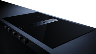 Индукционная варочная поверхность с вытяжкой Kuppersbusch KMI 9850.1 SR-E Black Chrome фото 3 в Краснодаре