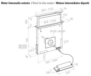 Встраиваемая в столешницу вытяжка Pando E-320/90 IX-CR.TOUCH V.950 SEC фото 4 в Краснодаре