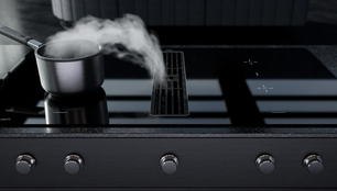 Индукционная варочная поверхность с вытяжкой Kuppersbusch KMI 12850.0 SR-S Silver Chrome фото 3 в Краснодаре