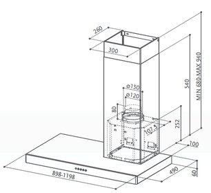 Вытяжка Фабер Stilo SX/SP A120, левая фото 2 в Краснодаре Вытяжка Faber Stilo SX/SP A120, левая фото 2 в Краснодаре