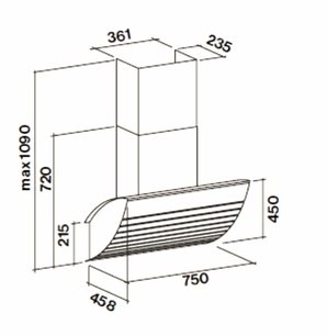 Вытяжка Falmec Shark 75 Black фото 2 в Краснодаре