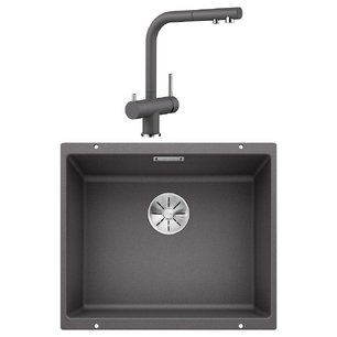 Blanco (мойка SUBLINE 500-U SILGRANIT + FONTAS-S II SILGRANIT темная скала) фото в Краснодаре