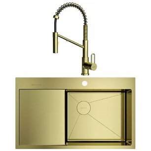 Omoikiri (мойка AKISAME 86 SIDE LG-R + смеситель MIKAWA 2 PLUS-SB LG) фото в Краснодаре