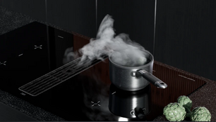 Индукционная варочная поверхность с вытяжкой Kuppersbusch KMI 12850.0 SR-S Black Velvet фото 4 в Краснодаре