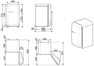 Мини-бар Смег FAB5RDGO3 фото 3 в Краснодаре Мини-бар Smeg FAB5RDGO3 фото 3 в Краснодаре