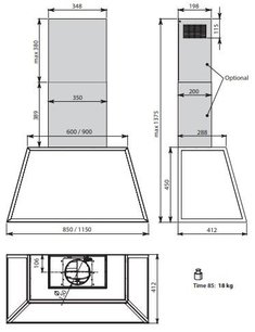 Вытяжка Фалмек TIME 115 INOX фото 3 в Краснодаре Вытяжка Falmec TIME 115 INOX фото 3 в Краснодаре