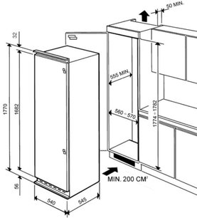 Встраиваемый холодильник Смег LB30AFNF фото 4 в Краснодаре Встраиваемый холодильник Smeg LB30AFNF фото 4 в Краснодаре