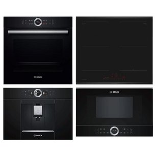 Bosch (варочная панель PVQ695HC1Z + духовой шкаф HBG633BB1 + микроволновая печь BFR634GB1 + кофемашина CTL636EB6) фото в Краснодаре Bosch (варочная панель PVQ695HC1Z + духовой шкаф HBG633BB1 + микроволновая печь BFR634GB1 + кофемашина CTL636EB6) фото в Краснодаре