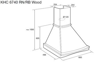 Вытяжка Кертинг KHC 6740 RB Wood фото 2 в Краснодаре Вытяжка Korting KHC 6740 RB Wood фото 2 в Краснодаре