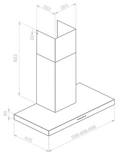 Вытяжка Пандо P-823N/60 IX V.850 ECO SEC PLUS фото 3 в Краснодаре Вытяжка Pando P-823N/60 IX V.850 ECO SEC PLUS фото 3 в Краснодаре