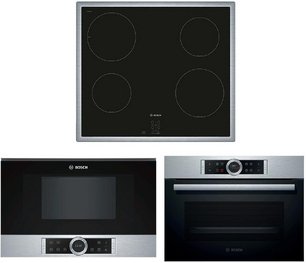 Bosch (духовой шкаф CBG675BS3 + варочная панель PUG64RAA5E + микроволновая печь BEL634GS1) фото в Краснодаре Bosch (духовой шкаф CBG675BS3 + варочная панель PUG64RAA5E + микроволновая печь BEL634GS1) фото в Краснодаре