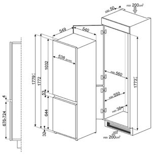 Холодильник Смег C7280NEP фото 4 в Краснодаре Холодильник Smeg C7280NEP фото 4 в Краснодаре