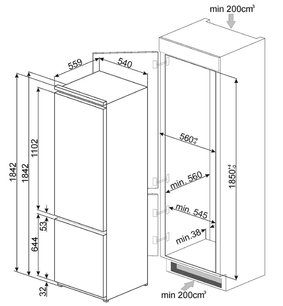 Холодильник Смег C3180FP фото 2 в Краснодаре Холодильник Smeg C3180FP фото 2 в Краснодаре