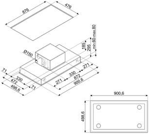 Встраиваемая вытяжка Смег KSCB90XE фото 2 в Краснодаре Встраиваемая вытяжка Smeg KSCB90XE фото 2 в Краснодаре