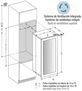 Встраиваемый винный шкаф Pando PVMAV 124-70XR фото 3 в Краснодаре