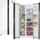 Отдельностоящий холодильник с инвертором Weissgauff WSBS 500 Inverter NoFrost White Glass