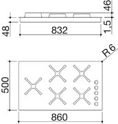 Газовая варочная панель Barazza 1PSPF95 фото 4 в Краснодаре