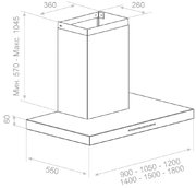 Вытяжка Pando P-861/90 IX V.1050 ECO SEC PLUS фото 2 в Краснодаре