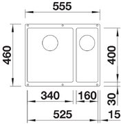 Мойка BLANCO SUBLINE 340/160-U Silgranit темная скала, чаша справа фото 3 в Краснодаре Мойка BLANCO SUBLINE 340/160-U Silgranit темная скала, чаша справа фото 3 в Краснодаре
