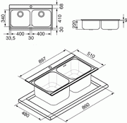Мойка Смег LI92B фото 3 в Краснодаре Мойка Smeg LI92B фото 3 в Краснодаре
