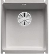 Мойка Бланко SUBLINE 375-U керамика отводная арматура InFino® серый алюминий фото в Краснодаре Мойка Blanco SUBLINE 375-U керамика отводная арматура InFino® серый алюминий фото в Краснодаре