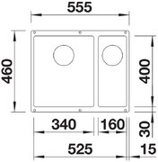 Мойка BLANCO SUBLINE 340/160-U Silgranit темная скала, чаша слева фото 2 в Краснодаре Мойка BLANCO SUBLINE 340/160-U Silgranit темная скала, чаша слева фото 2 в Краснодаре