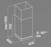 Вытяжка Falmec Mira Top 40 Telescopica Fasteel wall фото 3 в Краснодаре