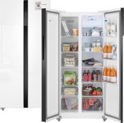 Отдельностоящий холодильник с инвертором Weissgauff WSBS 500 Inverter NoFrost White Glass фото в Краснодаре