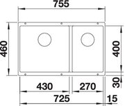 Мойка Бланко SUBLINE 430/270-U с отводной арматурой InFino® кофе фото 3 в Краснодаре Мойка Blanco SUBLINE 430/270-U с отводной арматурой InFino® кофе фото 3 в Краснодаре